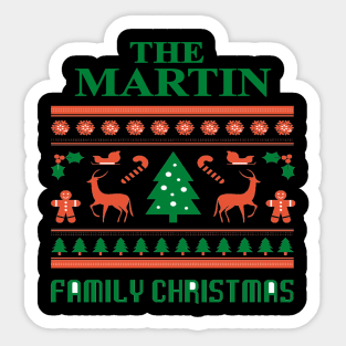 Family Christmas - Groovy Christmas MARTINfamily, Family Christmas T-shirt, Pjama T-shirt Sticker